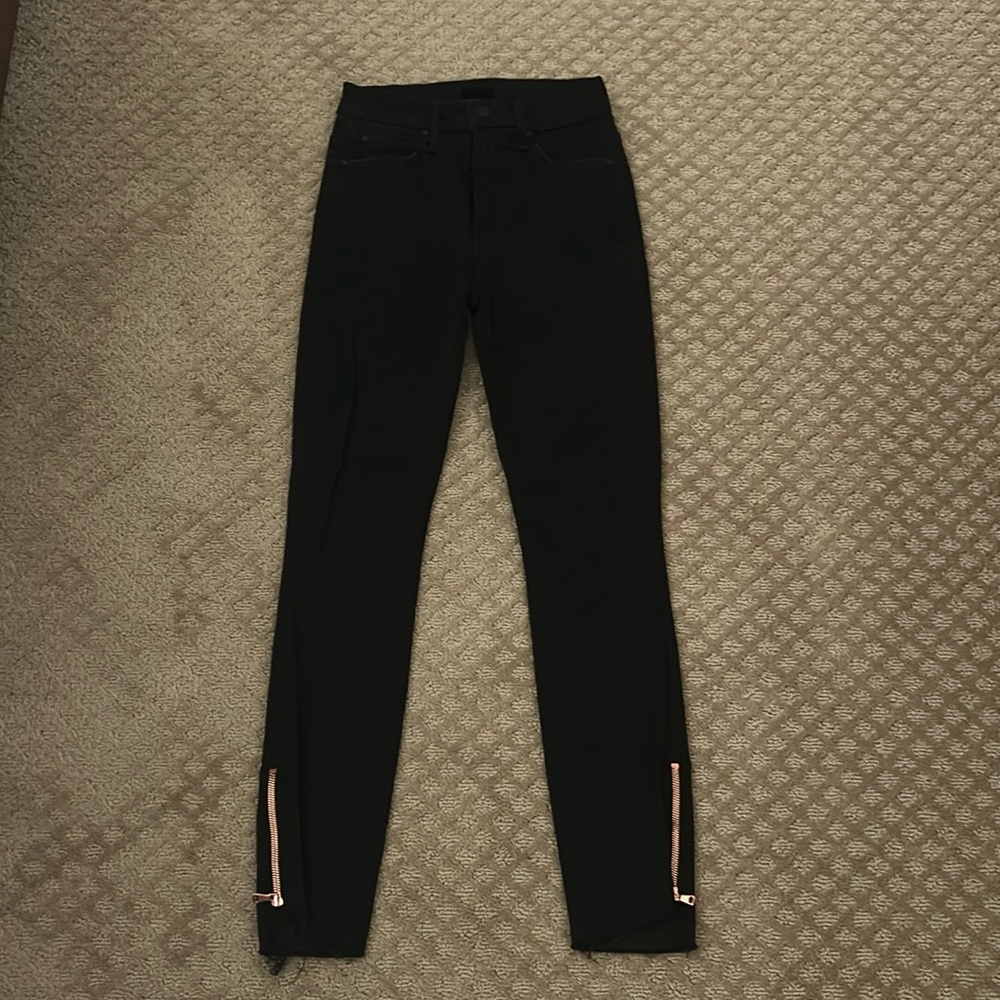 MOTHER double zip ankle step fray jeans